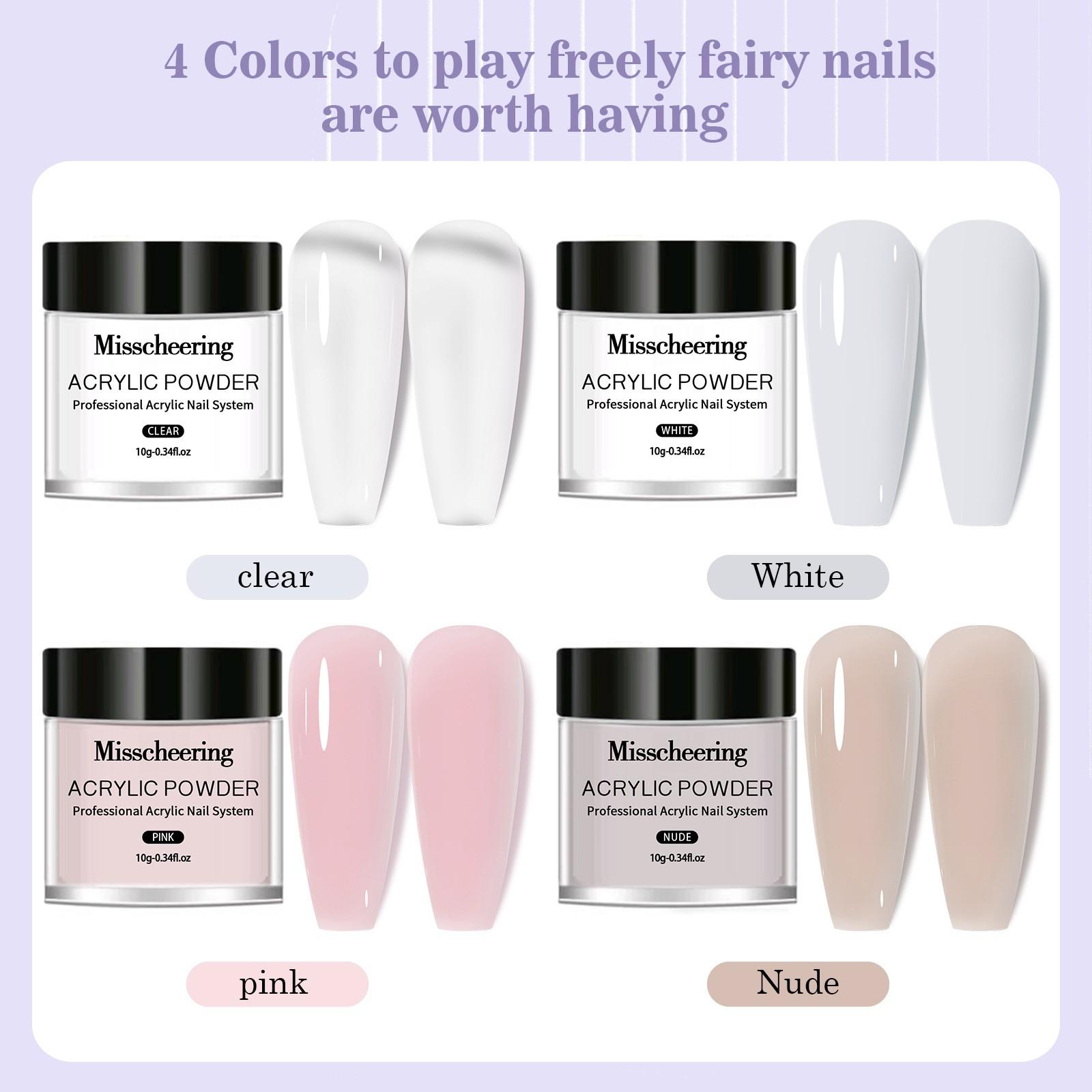 Acrylic Nail Starter Kit 38 Pieces with UV Nail Lamp, Complete Manicure Set with Acrylic Powder, False Nail Tips, Nail Glitter, Rhinestones and Nail Art Tools for DIY Nail Art Acrylic Nail Kit for Beginners Nail Art Kits