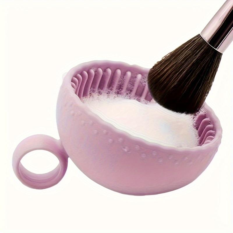 1pc Silicone Makeup Brush Cleaner Bowl - Makeup Brush Cleaning Mat - Soft, Gentle, and Effective Brush Cleaning Solution for Eyebrow, Facial, Brow, Blush, and Eye Brushes