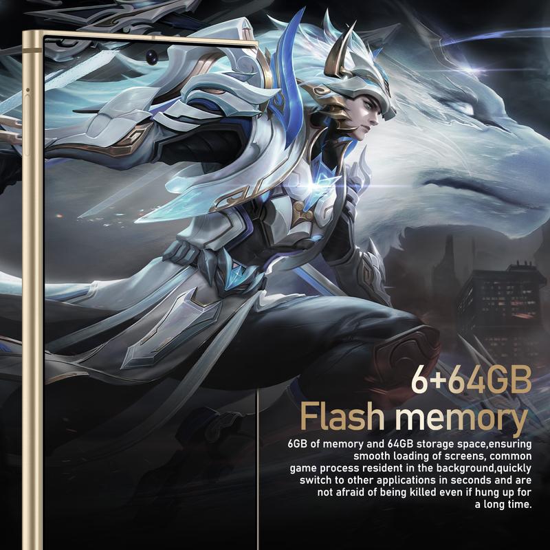 Android Smartphone, 6.8 Inch Large Screen 6+64GB ROM Dual SIM Phone, 20MP 4000mAh Battery Octa-core Processor Phone, Android Mobile Phones