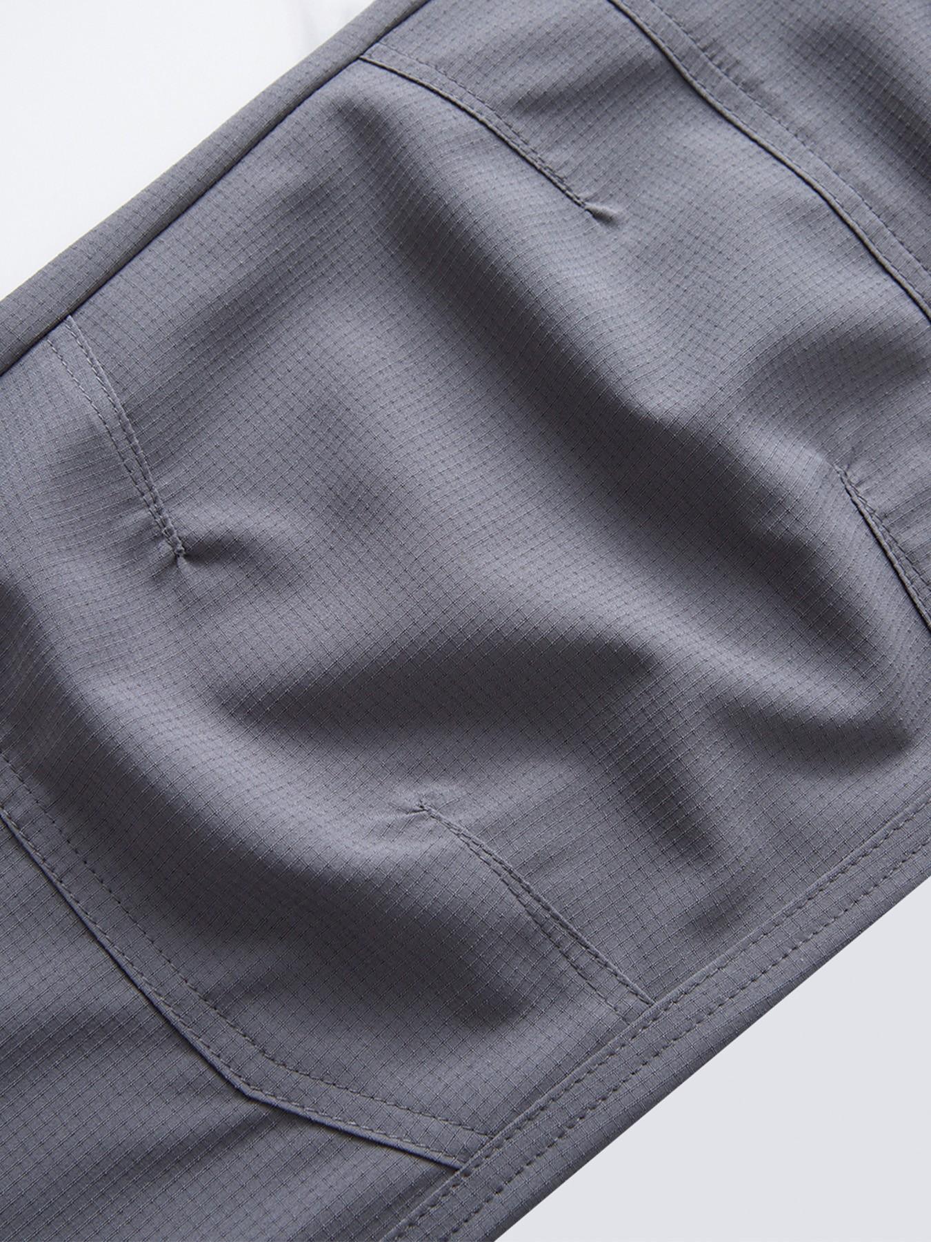 Men's Solid Color, Plain Cargo Quick Dry Hiking Pants, Elastic Waist Breathable Stretch Outdoor Trekking Trousers, Wrinkle‑Resistant Durable Work Pants with Multi Zipper Pockets for Mountaineering Fishing Camping Daily Wear, 6 Colors