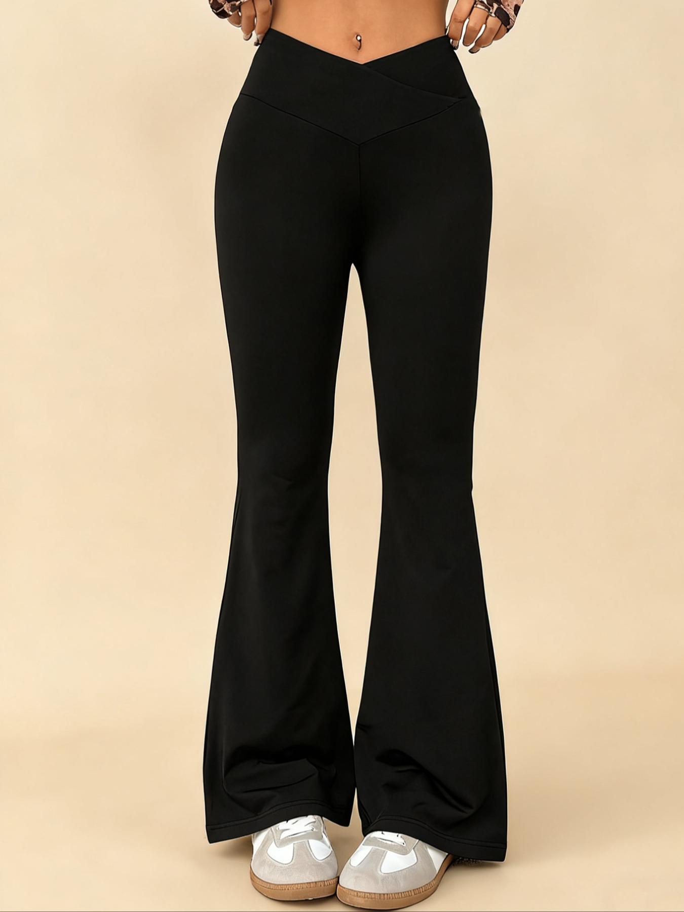 Women's High Waist Flare Leggings, Soft Stretchy Casual Sports Pants, Perfect for Yoga, Fitness, Spring and Summer Daily Outfits Cross Waist Leggings, Casual Sportswear Pants Women's High Waist Flare Leggings, Soft Stretchy Casual Sports Pants, Perfect for Yoga, Fitness, Spring and Summer Daily Outfits Cross Waist Leggings, Casual Sportswear Pants