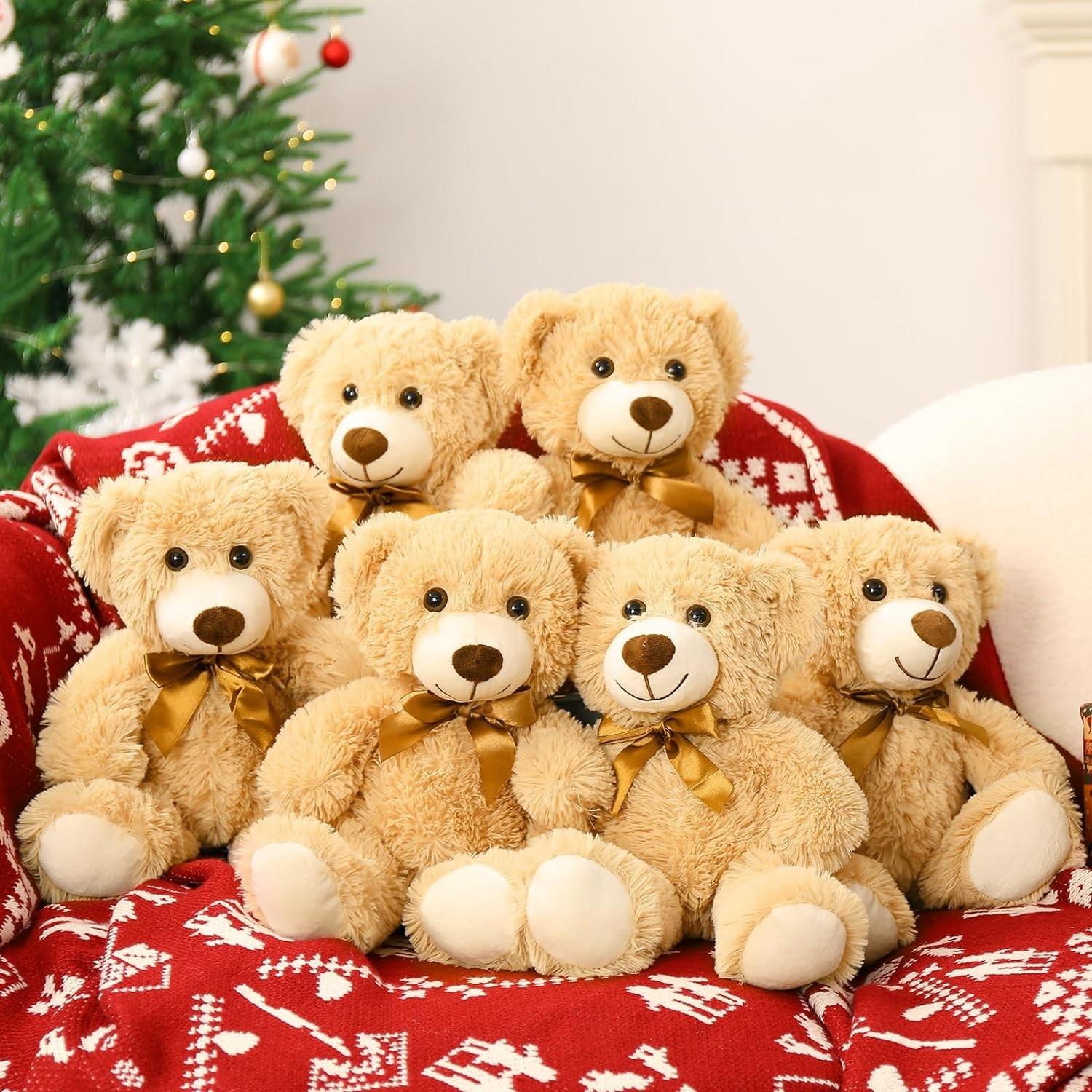 3 Pack Teddy Bears Bulk Teddy Bear Stuffed Animal Baby Shower Bear Plush Gifts for Christmas Valentine's Day Mother's Day for Kids Gift or Wedding Decorations, Teddybear