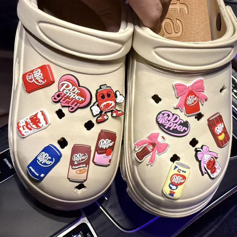 13-Piece Dr Pepper Drinks Series Shoe Accessories Set, Shoe Charms For Clogs Shoe Decoration Premium Quality Popular Shoe Accessories for Great Gift