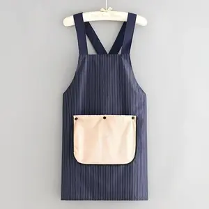 Sleeveless Cross Back Restaurant Uniform Removable Hand Towel Anti Fouling Cooking Baking Waterproof Kitchen Apron