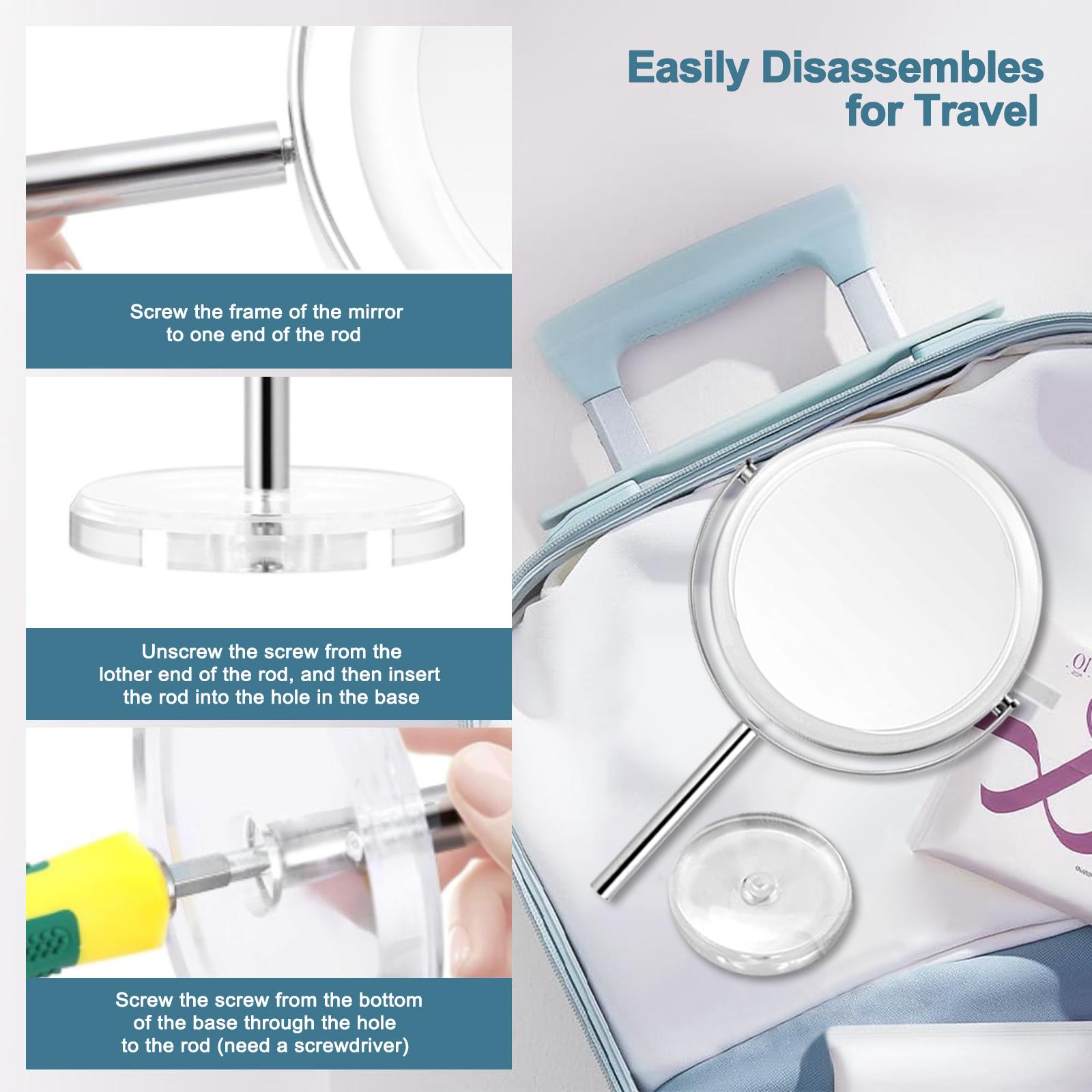 35X Magnifying Makeup Mirror, Dual-Sided 1X/35X Vanity Mirror with 360° Rotation, Detachable Acrylic Travel Mirror for Desk, Bathroom, Bedroom – Perfect Precision Makeup Gift for Women