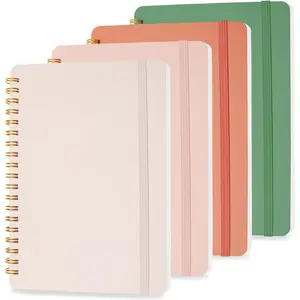 4 PCS Small Spiral Notebook 5x7, Spiral Journal Notebook, Notebooks for Work, Note Taking, School, Small Notebooks 5x7 with Strap, Cute Notebooks for Women 50 Sheets