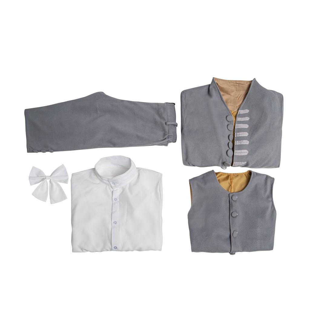 Men's medieval regency period swallowtail vest suit, Victorian Rococo style clothing, full uniform set