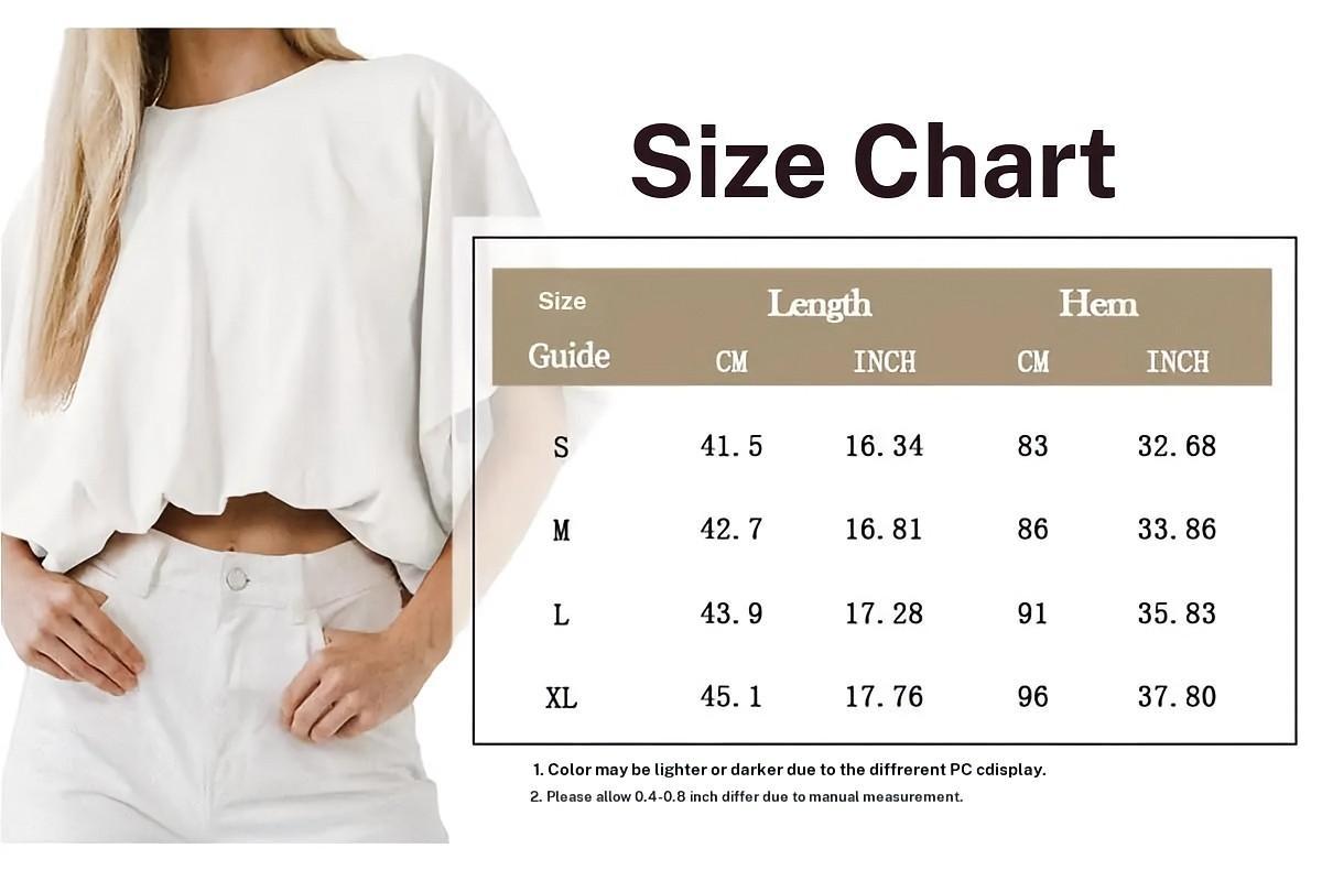 Imily Bela Women's Summer Crewneck Crop Tops Short Sleeve Casual Loose Cropped T Shirts