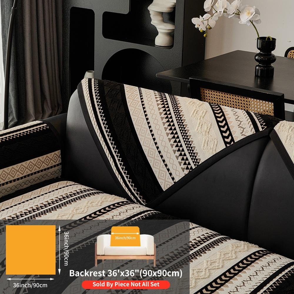 Boho Style Geometric Pattern Sofa Cover, Non-slip Sofa Mat, Fashionable Sofa Protector, Dustproof Sofa Protector, Durable Home Essentials for Living Room #TOP PICKS