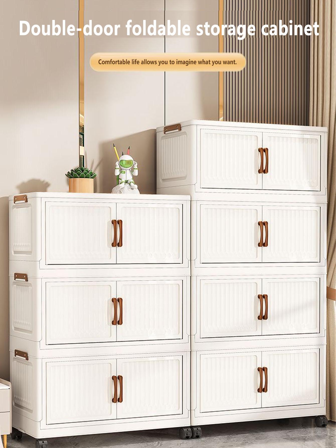 Foldable Snack Storage Rack, Multi-Layer Toy Organizer, Home Kitchen Cabinet, Living Room Display Shelf, Space-Saving Design, Organizing