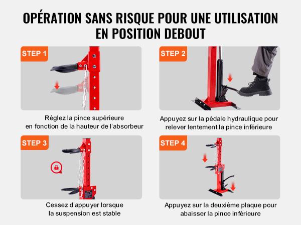 VEVOR Strut Spring Compressor, 4.5 Ton/9920 LBS Hydraulic Jack Capacity, 1 Ton Rated Compression Force, Auto Strut Coil Spring Compressor Tool, Hydraulic Spring Compressor for Strut Spring Removing