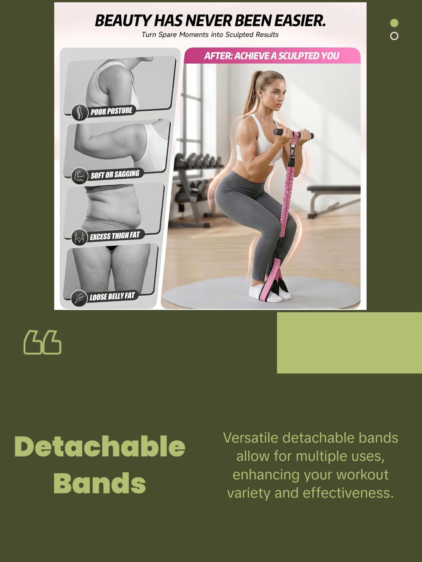 Multi Accessory Resistance Band Set Elastic Pull Bar Foot Straps Storage Bag Complete Family Fitness Tool