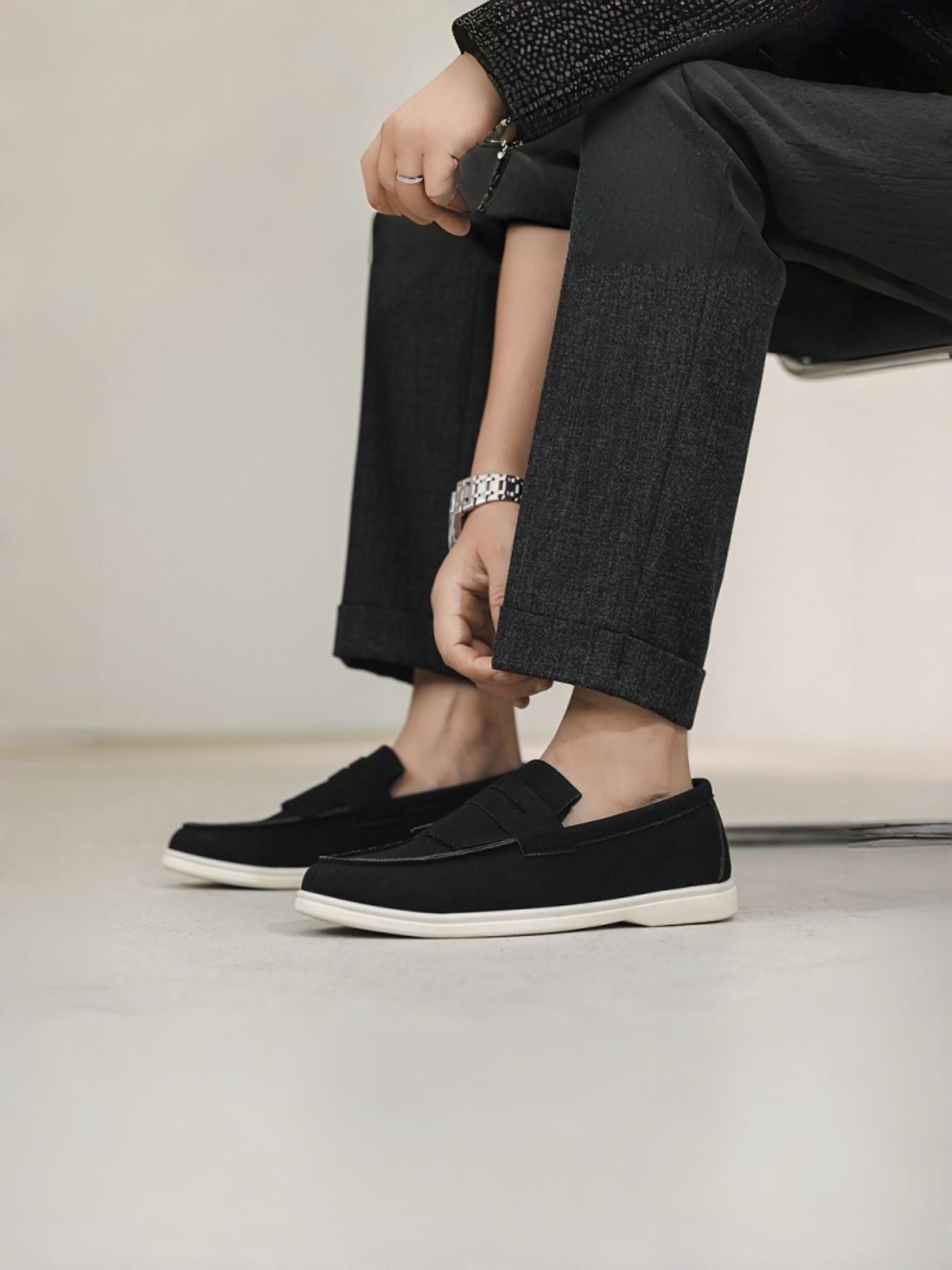 Men's British Style Soft Leather Casual Shoes, Business & Daily Wear, Hand-Stitched, Comfortable Foot Feel, Ideal for Everyday Use