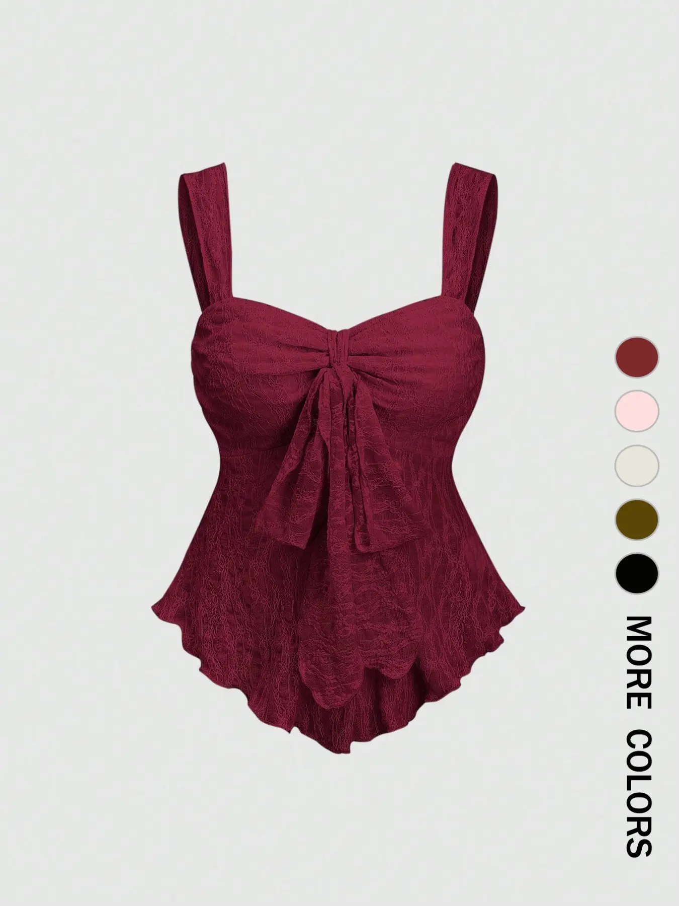 Women's new spring/summer wide-strap bow-tie, Stretch textured fabric top, Bowknot Tank Top, Slim Fit, Sweet and Fashionable, Suitable for Dating, Daily Wear.