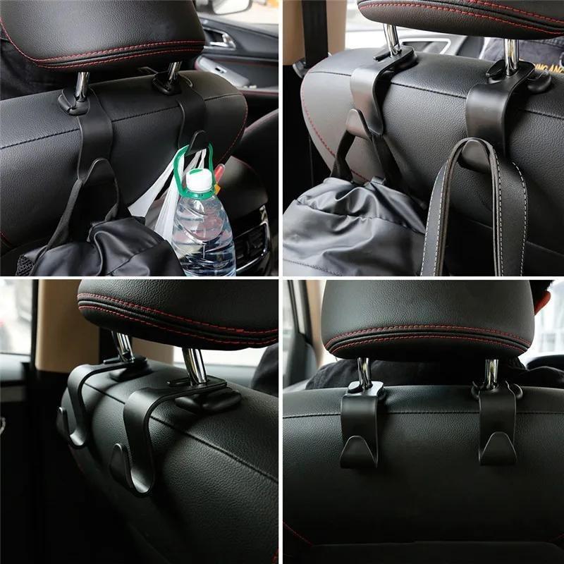 2 in 1 car headrest hook for car multi-function rear car mobile phone bracket hook, for bag, handbag portable multi-function hook, Car Backseat Organizer