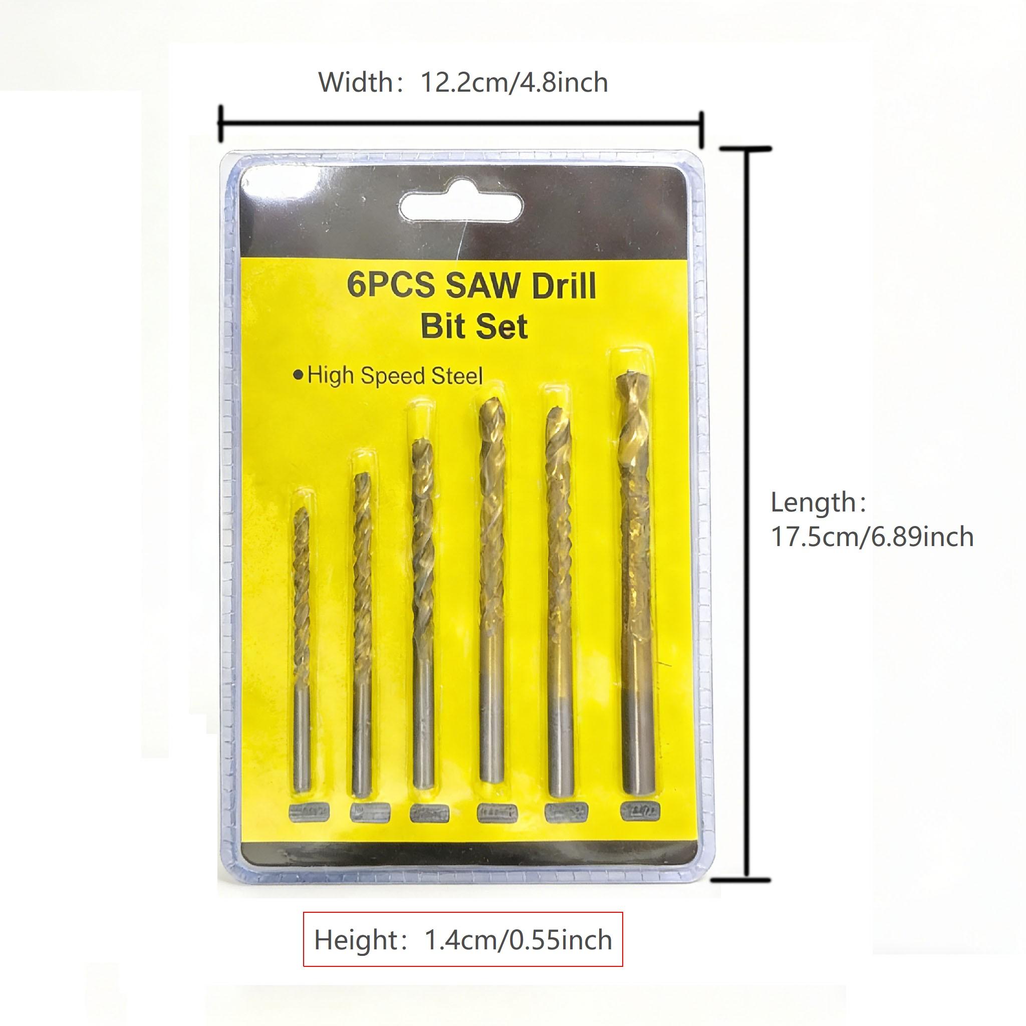 Titanium-Plated High-Speed Steel Drill Bits Set Metalworking & Wood Drilling Sharp Serrated Design Anti-Rust Coating Power Tool Accessories