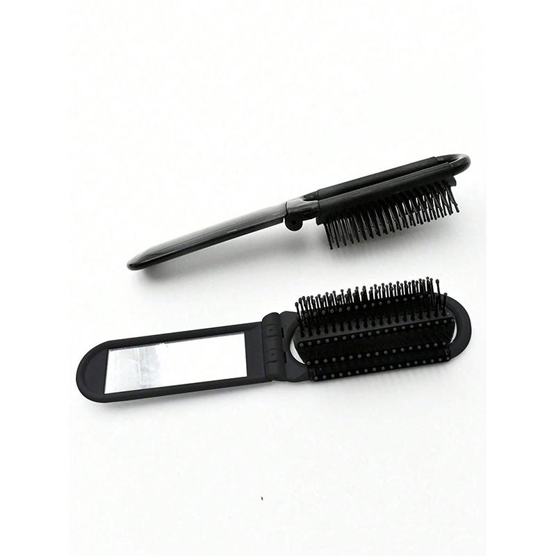 Leopard Print Compact Folding Mirror Comb -3 Portable Mirrors, Distinctive Pattern, Multifunctional Mini Makeup Mirror And Massage Comb, Travel Brush, Essential For Travel, Durable Plastic Frame, Suitable For Women's Daily Hairstyles, Makeup, Beauty Tools