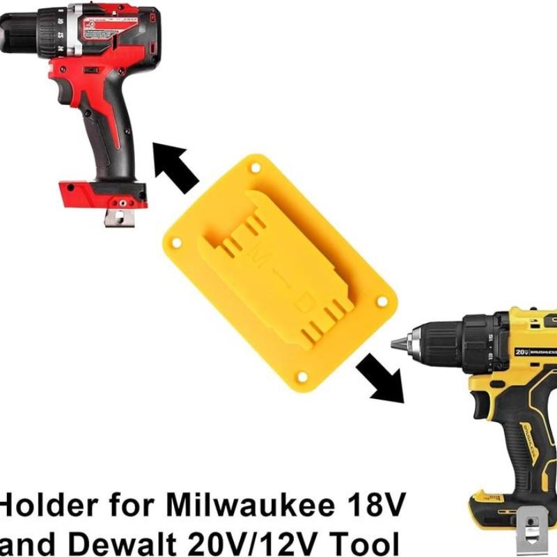 12-Piece 20v/12V Drill Bit Tool Holder, Compatible with Milwaukee M18 Tools, Model, Tool Rack Battery Mount