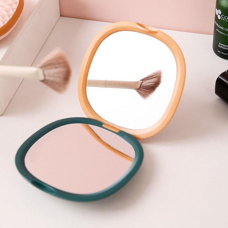 Portable Foldable Dual-Sided Makeup Mirror, Compact Square Handheld High-Definition Princess Mirror, Travel-Friendly Beauty Mirror, Folding Makeup Mirror