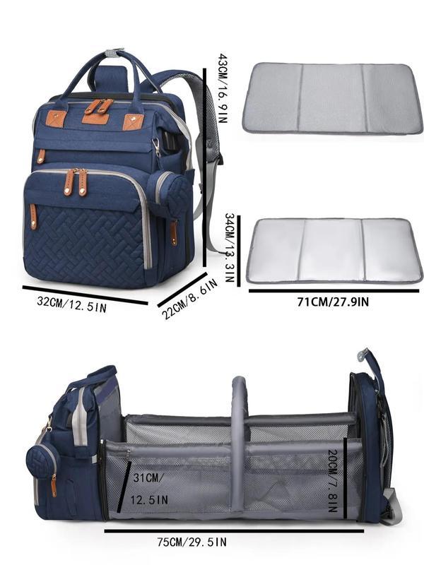 Kabaqoo Cute Multifunctional Diaper Bag Backpack with Changing Station, Large Capacity, Lightweight Foldable, Portable for Newborn Travel & Everyday SpringStatements