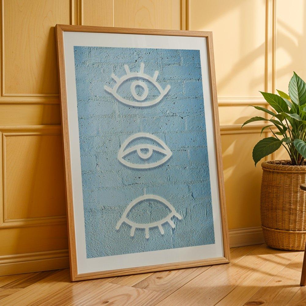 Evil Eye Pattern Unframed Painting, 1 Count Wall Art Canvas Printing, Wall Decor for Home Living Room Bedroom Study Room, Ornaments