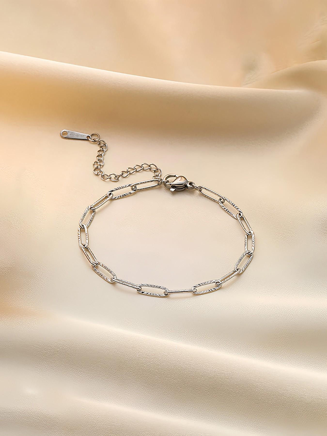 Minimalist Stainless Steel Snake Chain Bracelet, Round Links, Couple Style, Daily Wear, Gift Idea, All Seasons, Casual Fashion