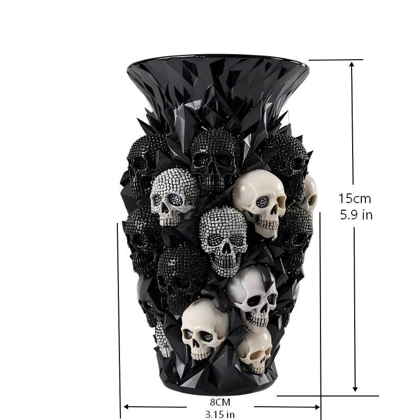 Gothic Skull Vase Resin Decorative Statue, Decorative Flower Vase, Home Decor Accessory, Indoor Outdoor Use, Perfect for Home Garden Farmhouse Style, Living Room Kitchen Bedroom Office