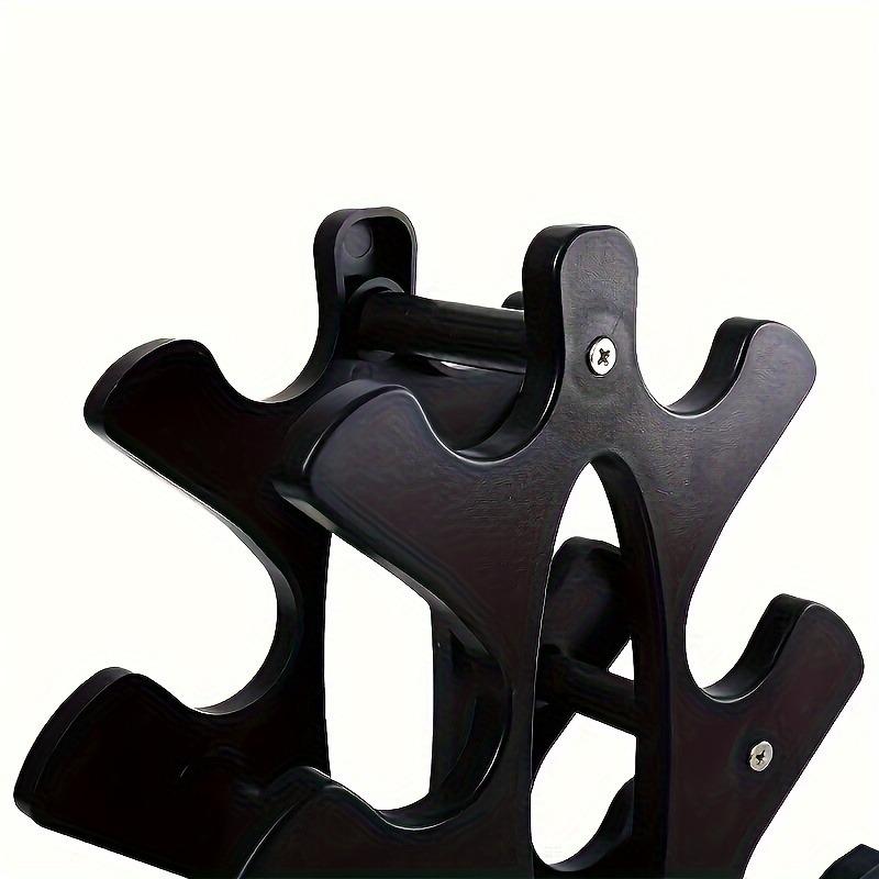 Black ABS three-layer dumbbell rack, suitable for finishing weight at home and gym, compact A design, can place six dumbbells on each side, strength workout equipment, exercise workout equipment, Fitness Training Equipment