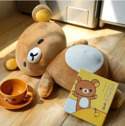 Cute Soft Rilakkuma Super Soft Big Pillow Plush Doll Cartoon Sleeping Position Sofa Bed Pillow Decoration Girl Birthday Gifts
