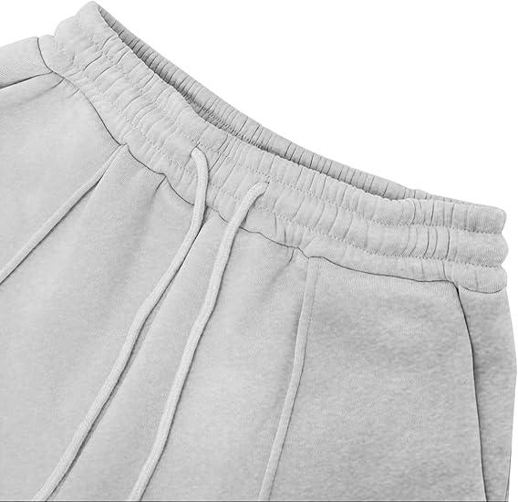 Plus Size Women's Solid Zip Up Drop Shoulder Jacket & Elastic Waist Pants Casual Fashion Cozy Breathable Two Piece Outfits for Daily Outdoor Wear Clothes Womenswear Pocket Fabric