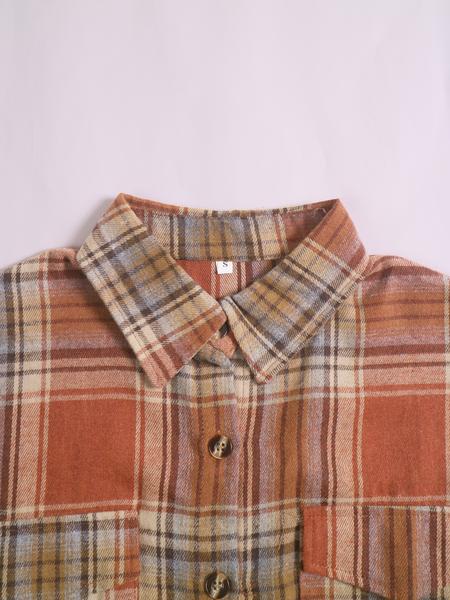 Women's Plaid Shirt, Casual Long Sleeve Button Front Top, All-Season Wearable Blouse, Stylish Female Outerwear Clothing