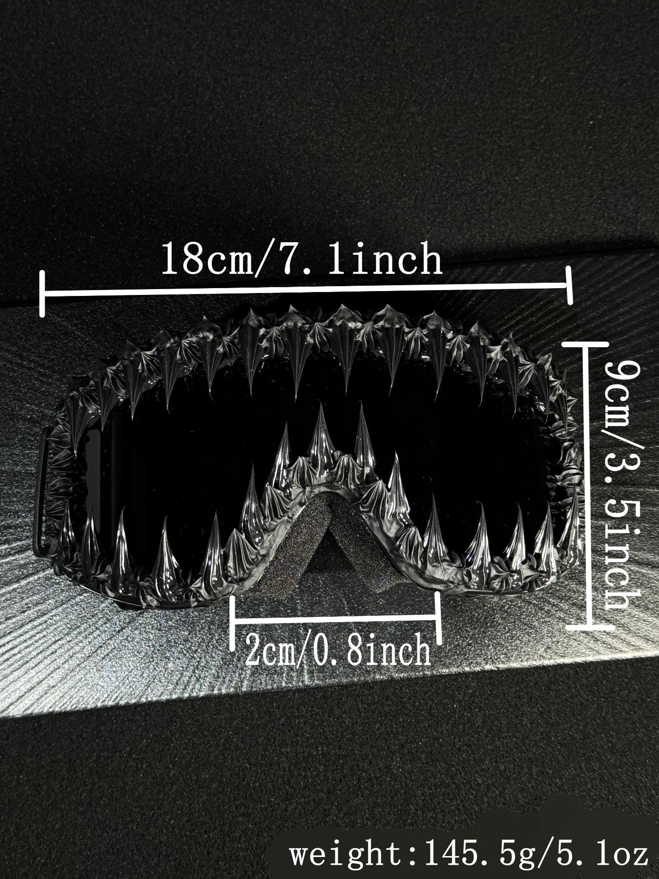 Punk Style Large Frame Anti-Wind Ski Goggles, Adjustable Elastic Strap, Handmade Random Effect, Outdoor Sports Eyewear, Windproof ski goggles