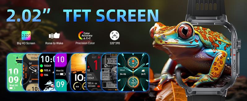 3ATM Waterproof Outdoor Smart Watch for Men with Call Make/ Answer 100+ Sports Modes Pedometer Compass Multifunctional Smartwatch Compatible with iPhone Android Phones Digital Watch Gifts for Men