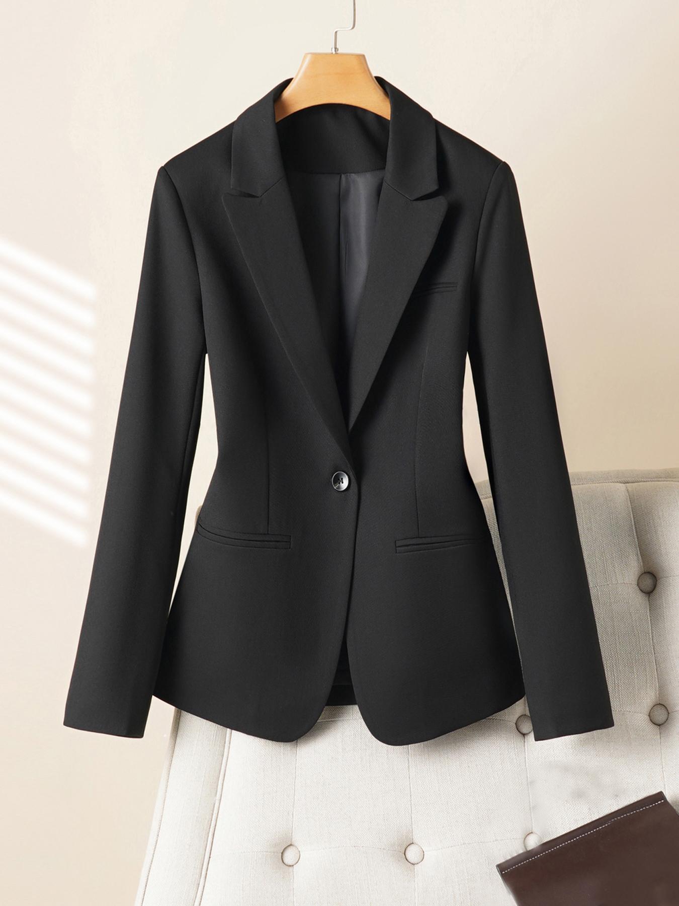 Women's Long Sleeve Blazer Jacket, Casual Office Wear, Versatile One Button Design, Perfect for Business and Daily Use