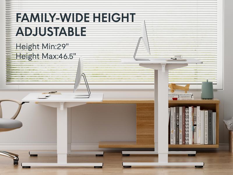 【TikTokShopBlackFriday】Adjustable Height Standing Desk，Electric Whole-Piece Desktop White Desk, 40 x 24 Inches Sit Stand Desk for Home Office