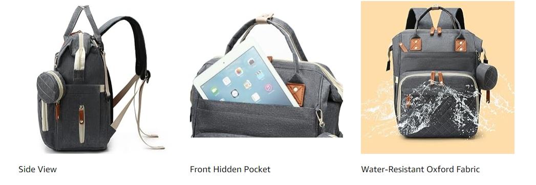 Diaper Bag Backpack, Large Capacity Baby Bag with 15+ Pockets, USB Port, Waterproof Travel Backpack for Moms & Dads, Multifunctional Diaper Bag