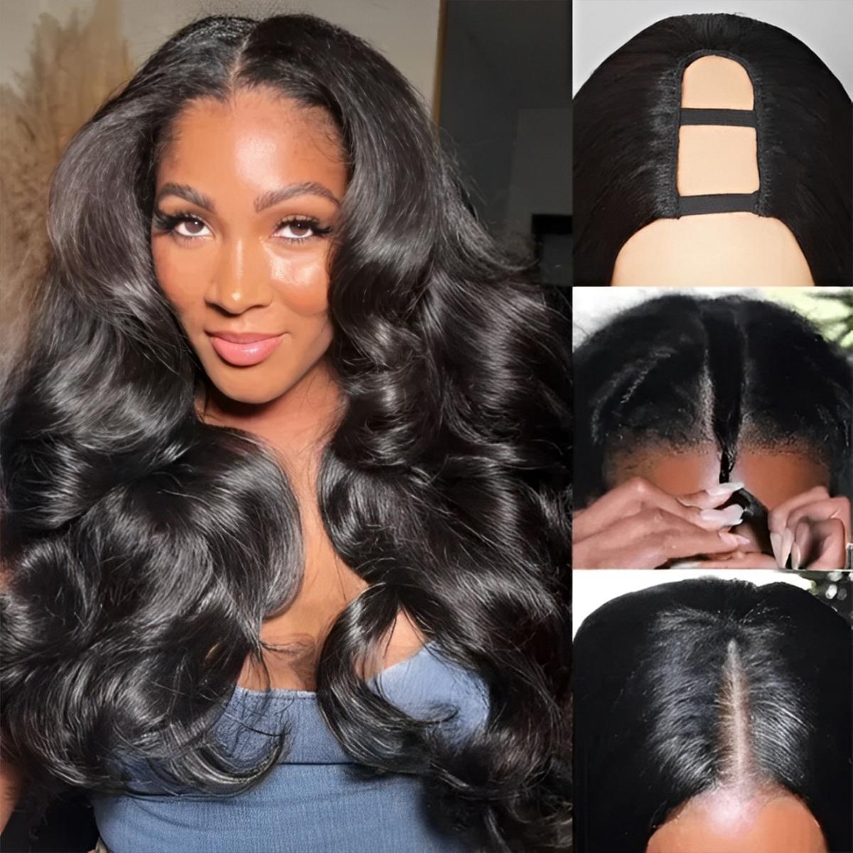 Mscoco Layered Body U Part Human Hair Wig Yaki Straight & Straight Affordable U Part Human Hair Wigs Premium Quality Highlight 1B 22 And 1B 2 30 U Part Wig