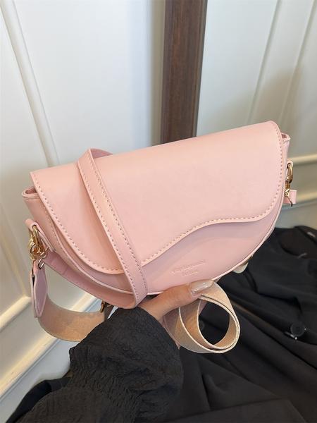 Christmas Gift,25 fall&winter ,Women's Fashionable Saddle Bag, Casual Versatile Crossbody Bag with Wide Shoulder Strap, Trendy All-match Commuter Bag for Daily Used