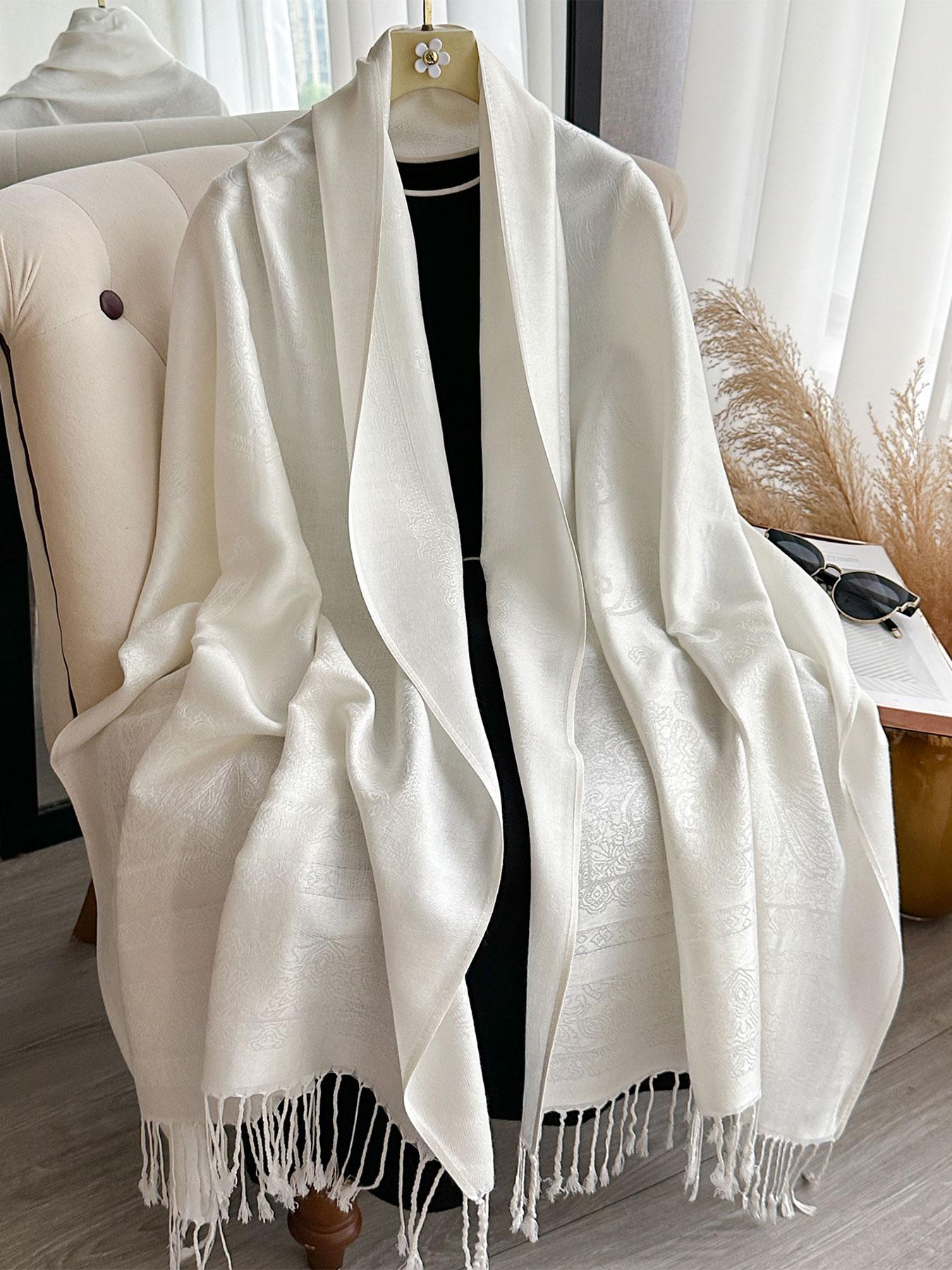 Women's Boho Style Paisley Print Long Scarf, Casual Trendy Tassel Design Shawl for Daily Wear, Fashion Accessories for Women & Girls