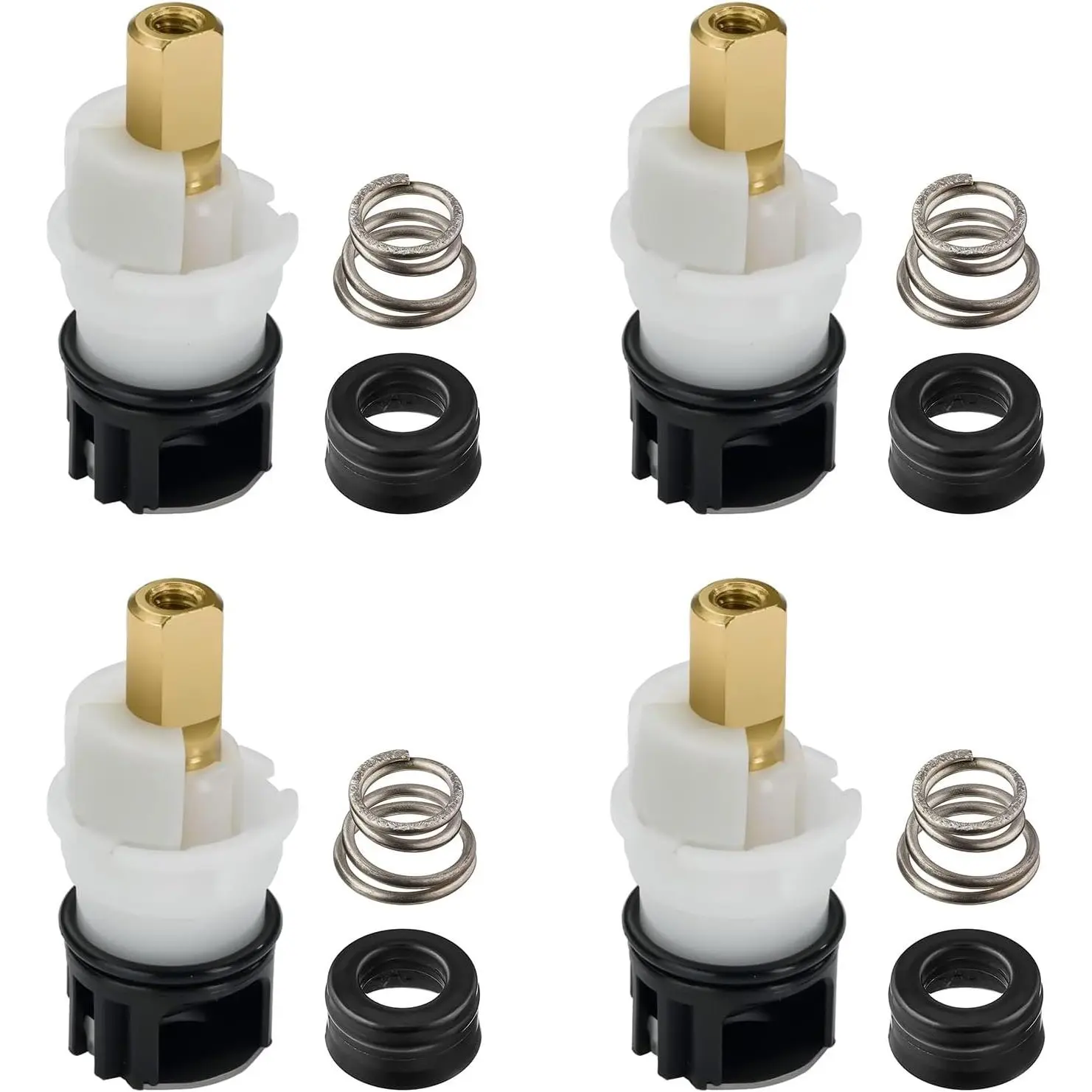 RP25513 Faucet Stem Compatible with  2 Handle Faucet , 4 Pack |  for  Two Handle Faucet Repair Kit, RP24096 , RP4993 Seats and Springs, RP24097 1/4 Turn Stop