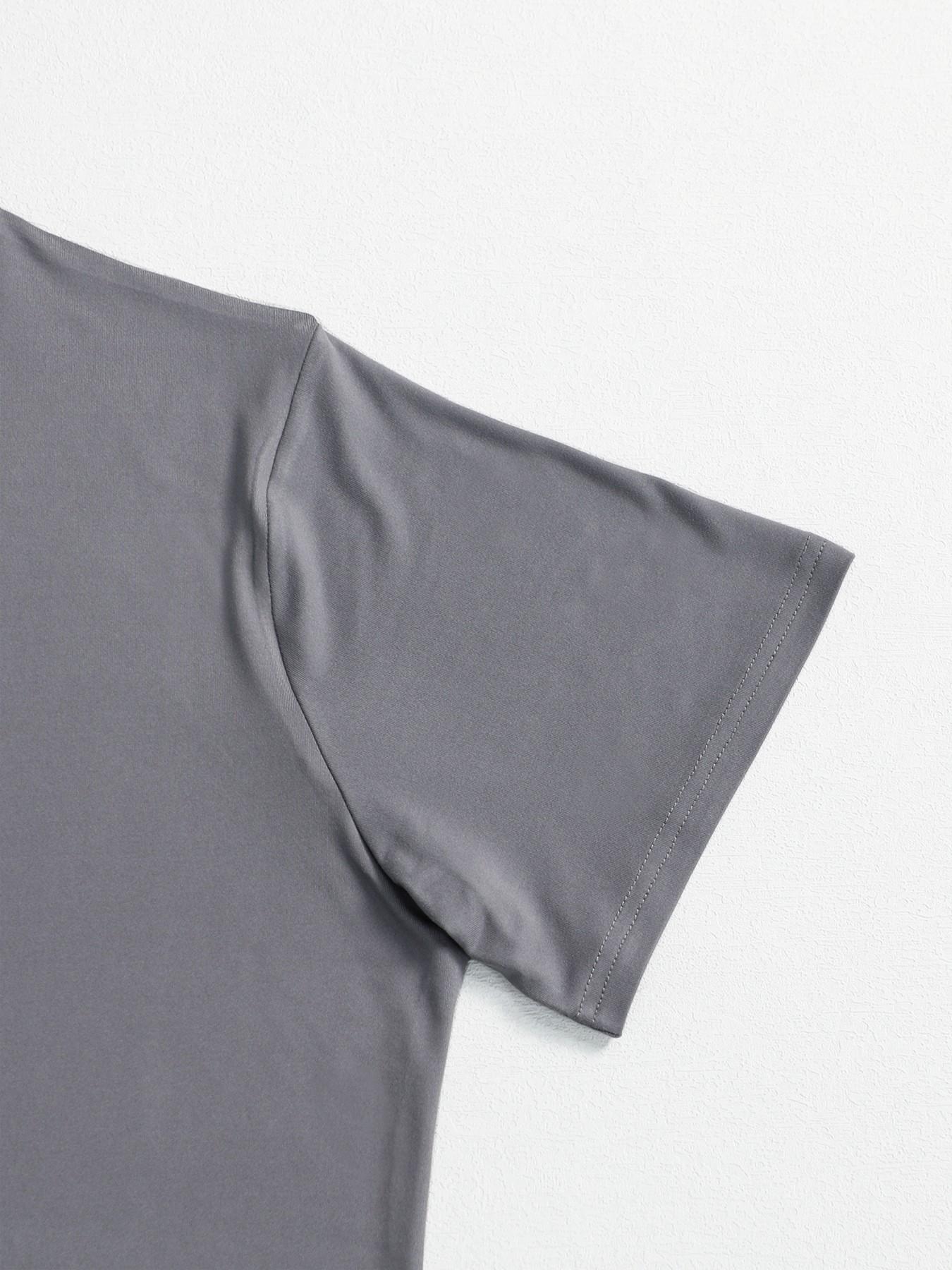 Women's Pajama Set, Short Sleeve Round Neck Slim Fit, Solid Color Sporty Sleepwear, Comfortable Home, All Seasons