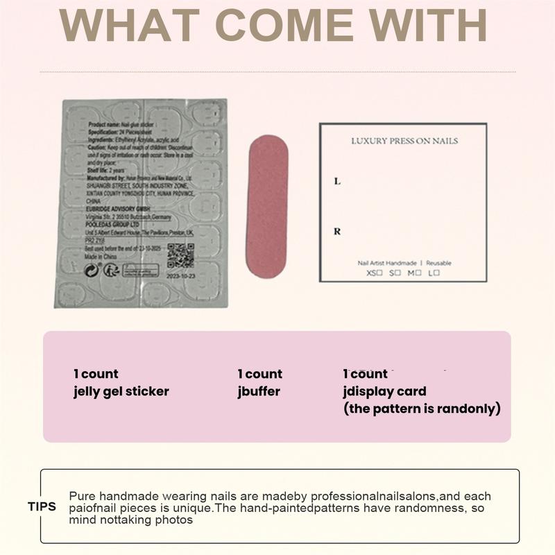 30pcs Mystery Box Handmade Press on Nails, 3D Floral Short Duck Design,Rhinestone French Shimmery Finish, Perfect for Weddings & Parties Christmas Halloween, Handmade Reusable Nails