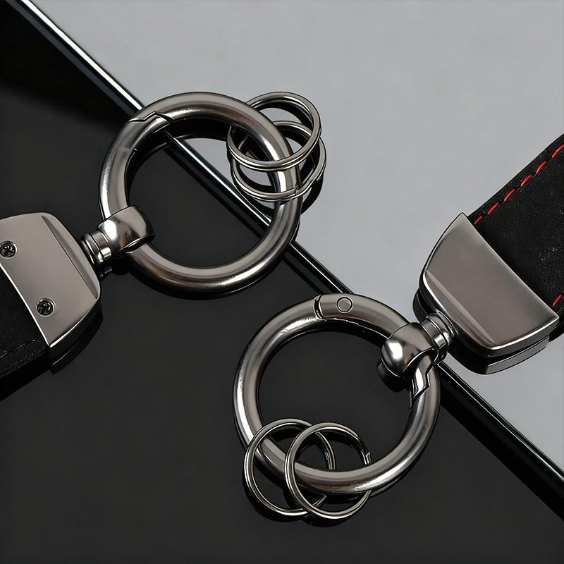 Suede Leather Motorcycle Emblem Keychain, Auto Logo Keyring for Audi Sline A1-A8l & Tt Models, Perfect Gift for Friends