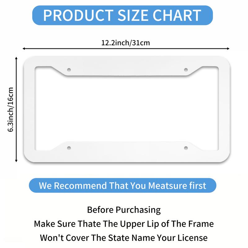 2 Pcs Car License Plate Frames for Women Men - Aluminum Solid Vintage White Polka Dot Black Print License Plate Cover for Car Accessories for Women Men with Fasteners and Screws ﻿