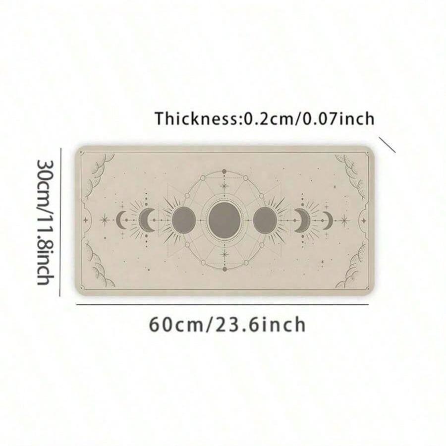 Moon Pattern Mouse Pad, 35.4x15.7 Inches, Non-Slip Base, Durable Keyboard Mat, Extended Desktop Pad, Suitable for Laptop Mouse and Keyboard