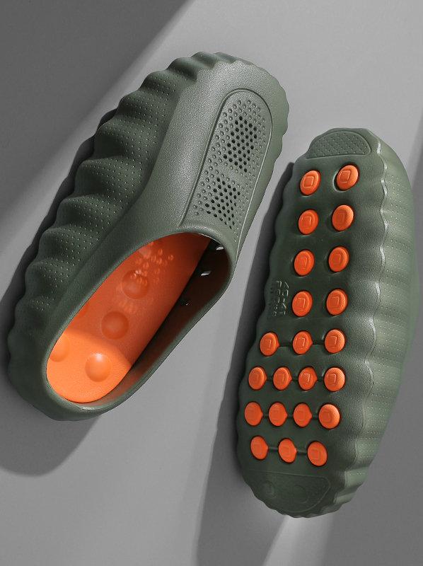 Unisex Sport Massage Slide Sandals for Post-Workout - Foot Massage Nubs, Non-Slip Sports Outsole, Breathable Mesh Upper, Waterproof EVA Material - Perfect for Gym, Post-Workout Relaxation, Poolside & Locker Room - Comfortable Athletic Slippers