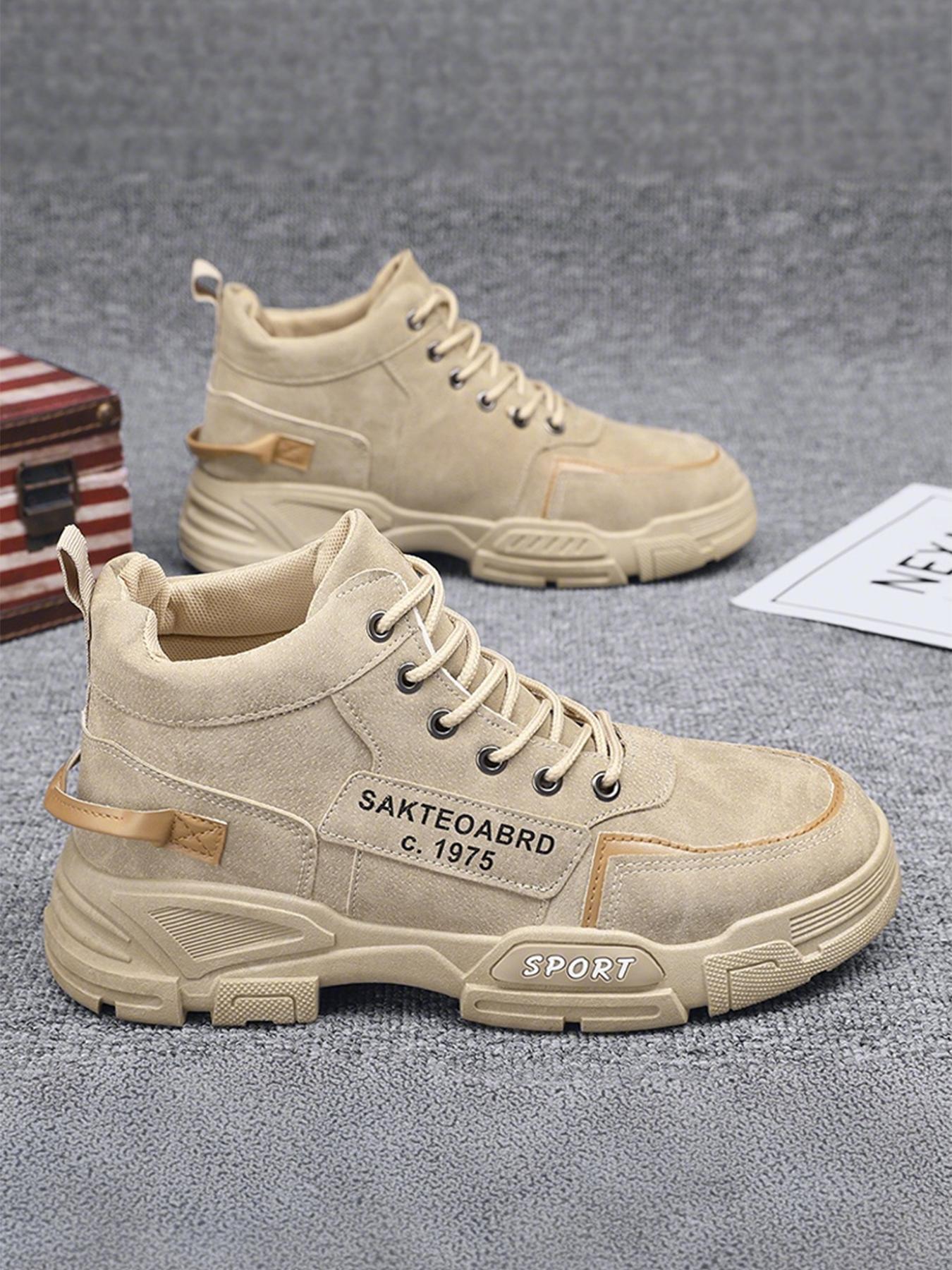 Men's Yellow Work Boots | All-Weather High-Top Boots | British Style Winter Shoes