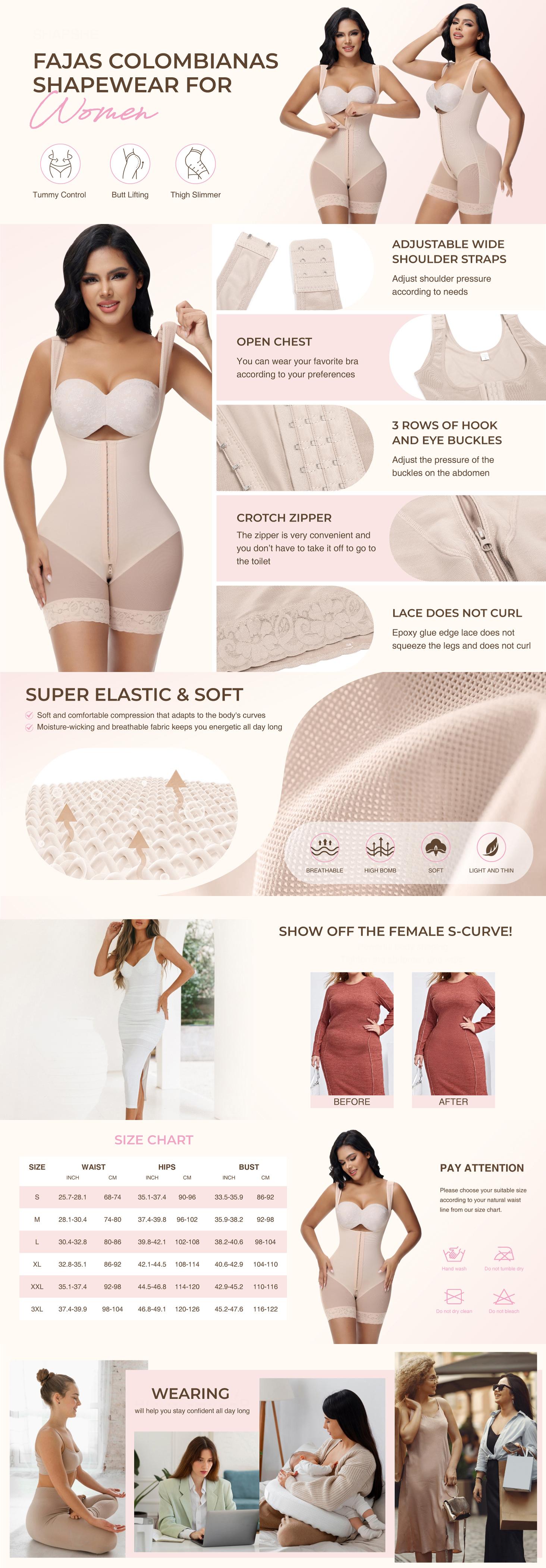 Shapewear for Women Tummy Control Seamless Butt Lifter for Women with Zipper Crotch