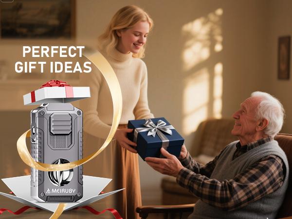 5-in-1 Butane Torch Lighter, Refillable Jet Flame Lighter with V-Cutter, Punch, Holder and Draw Tool, Multi-Functional Accessories Gift for Men, Dad, Husband, Friend