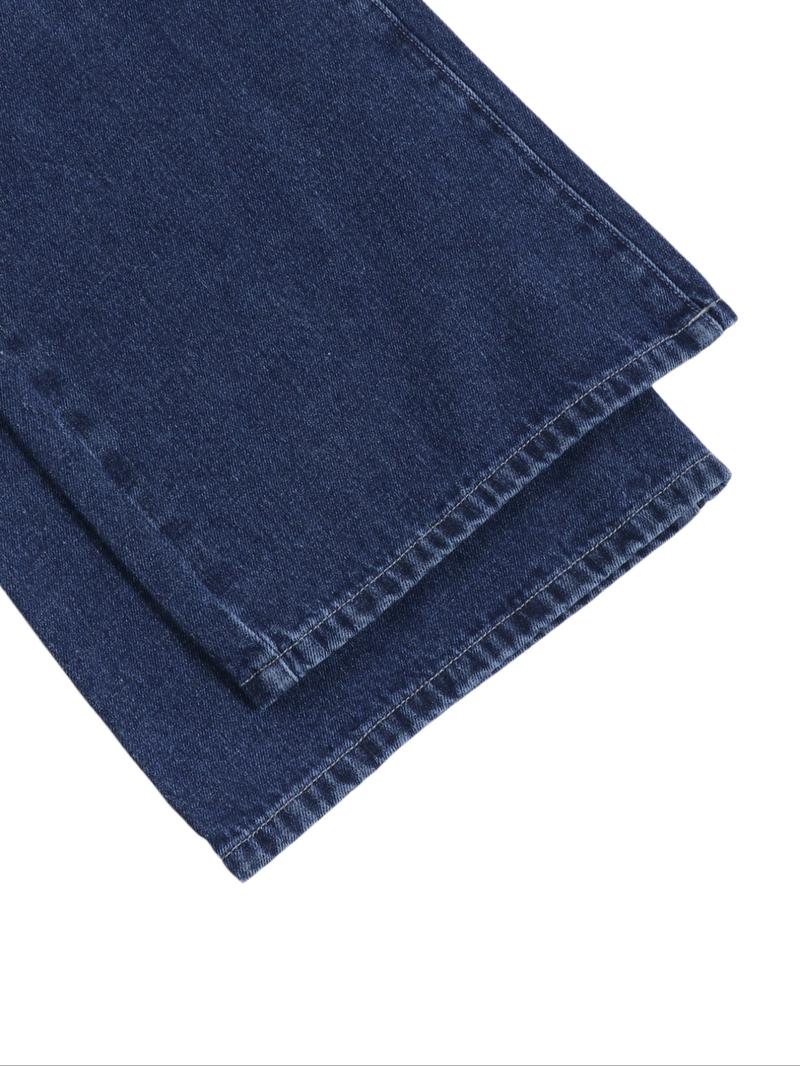 Women's Low Rise Nondistressed Jeans, Street Style Retro Loose Fit Straight Jeans, Fashion Washed Jeans for Daily Wear